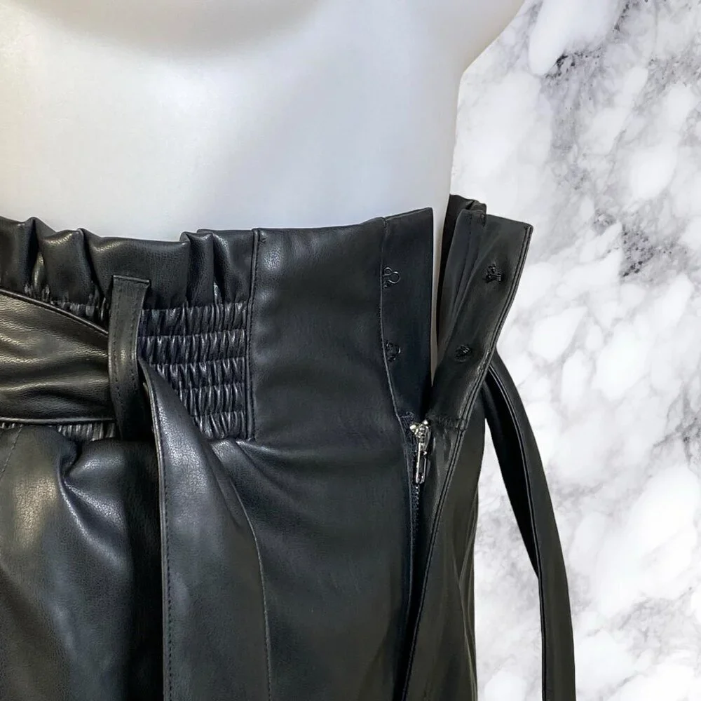 superdown Kenzie Faux Leather Short in Black